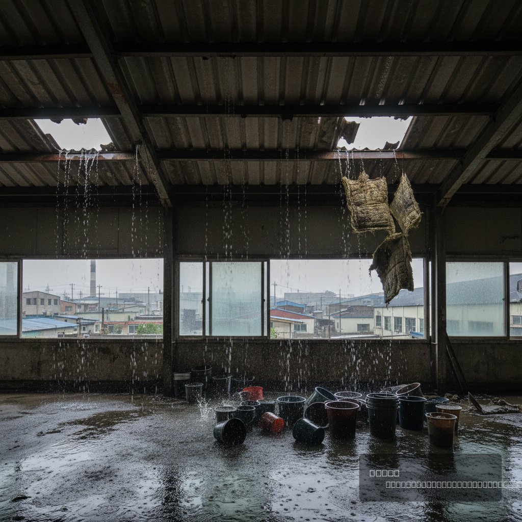경기도 지붕 보수 업체 보수 전 현장 모습 - 건원메탈산업