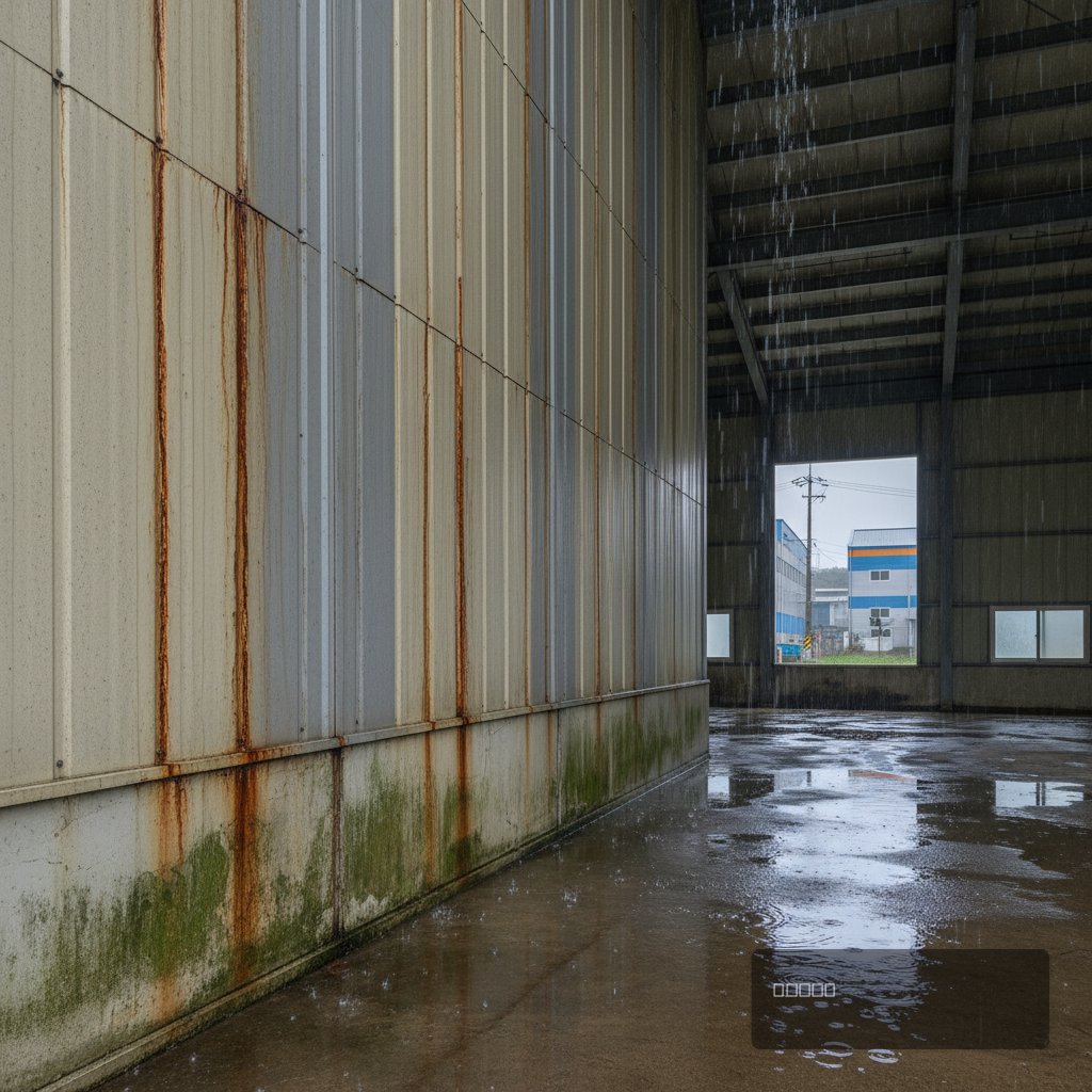 경기도 판넬 누수 긴급 보수 보수 전 현장 모습 - 건원메탈산업