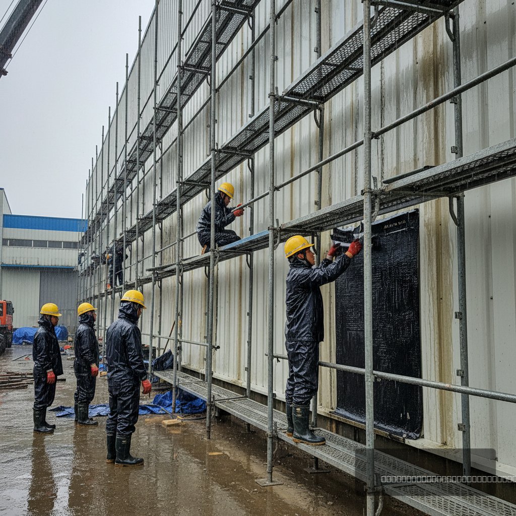 경기도 판넬 누수 긴급 보수 보수 중 작업 과정 - 건원메탈산업 직영시공