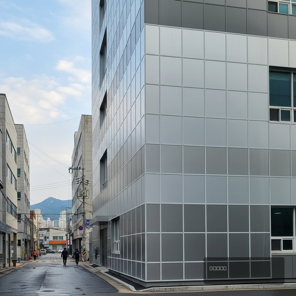 건물 외벽 균열 보수 보수 완료 결과 - 건원메탈산업 시공실적