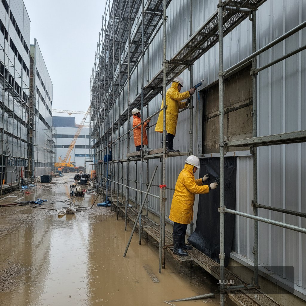 수원 판넬 누수 보수 비용 보수 중 작업 과정 - 건원메탈산업 직영시공